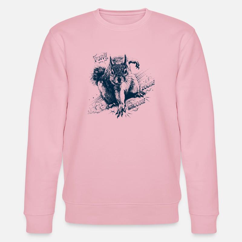 Eichhörnchen Superhero - Stanley/Stella Unisex Bio-Sweatshirt CHANGER  - Hellrosa