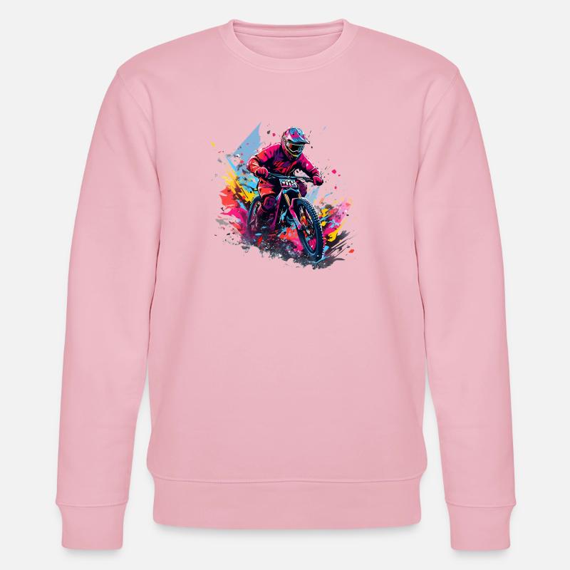 Motocross Farbensplash Fahrer - Stanley/Stella Unisex Bio-Sweatshirt CHANGER  - Hellrosa
