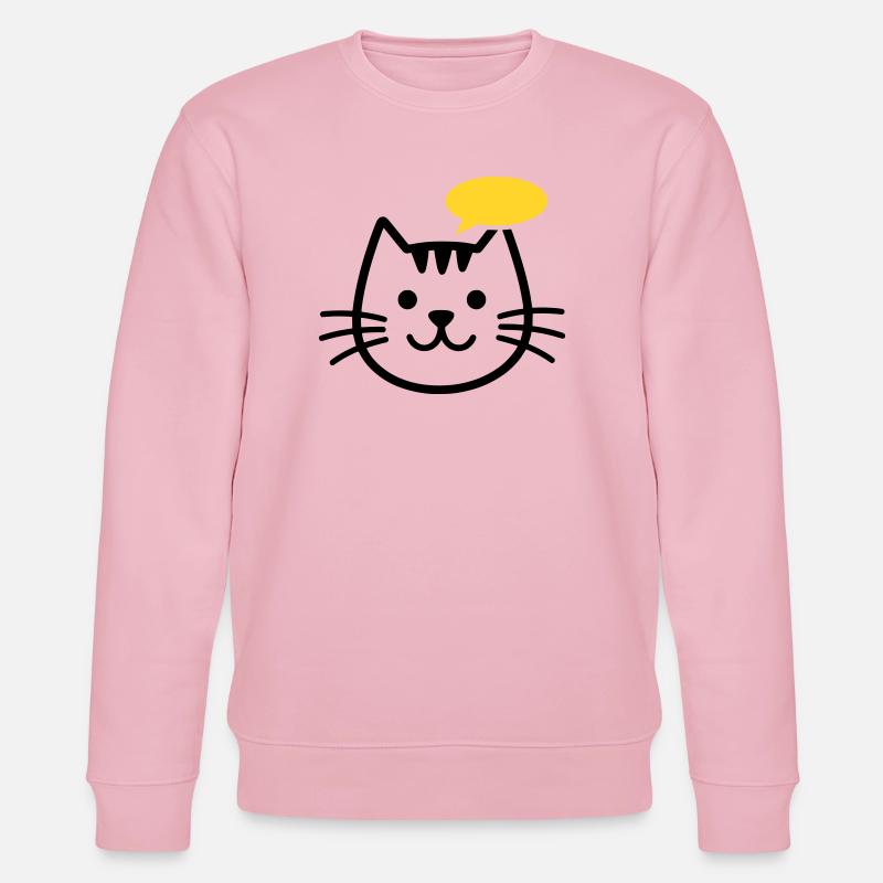 Katzenkopf mit gelber Sprechblase - Stanley/Stella Unisex Bio-Sweatshirt CHANGER  - Hellrosa