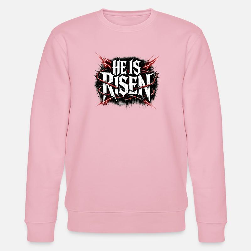 He is risen - Stanley/Stella Unisex Bio-Sweatshirt CHANGER  - Hellrosa
