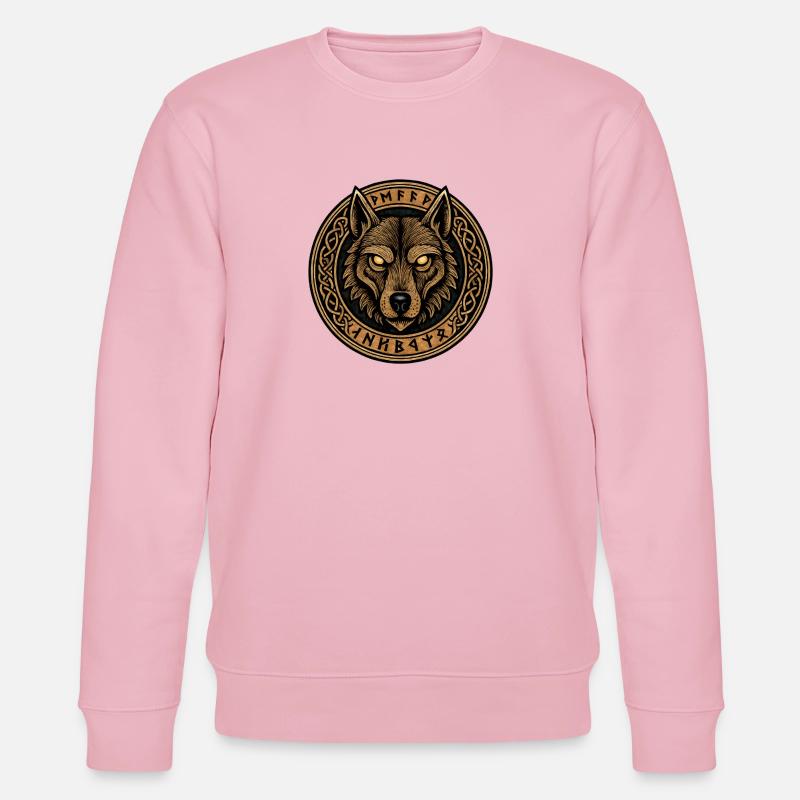 Wolfsring-Emblem mit Runen - Stanley/Stella Unisex Bio-Sweatshirt CHANGER  - Hellrosa