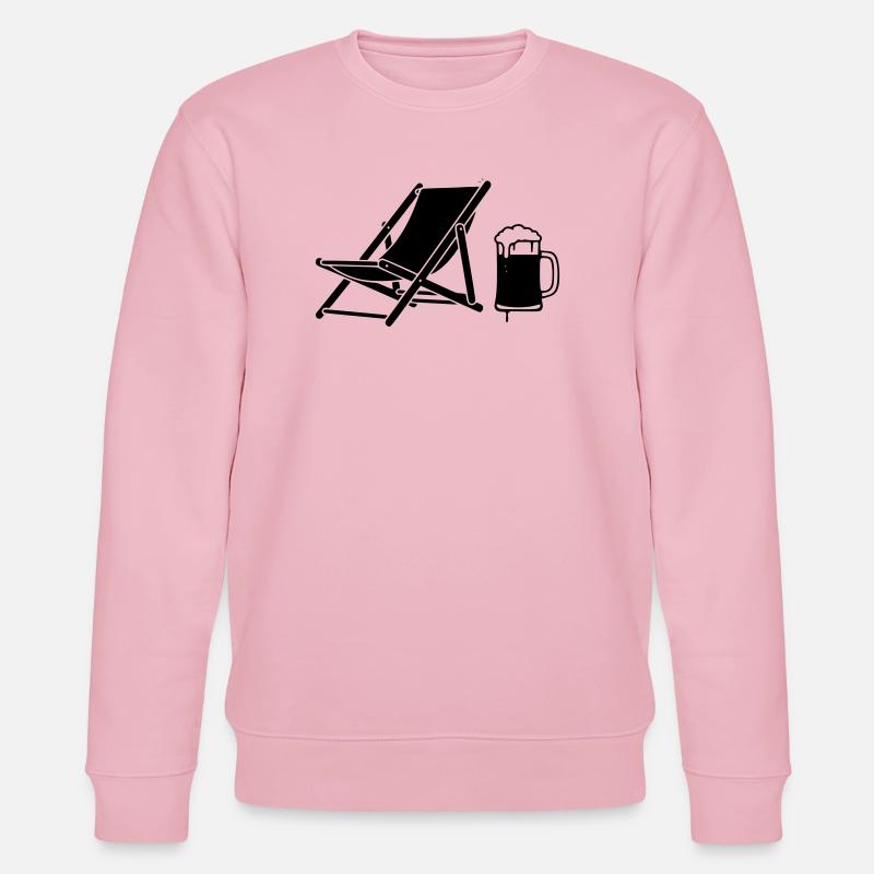 Liegestuhl Bier Urlaub Icon - Stanley/Stella Unisex Bio-Sweatshirt CHANGER  - Hellrosa