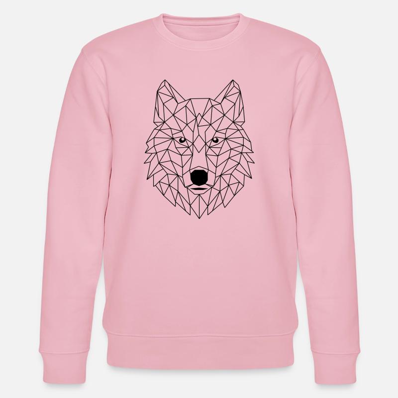 Wolf Polygon - Stanley/Stella Unisex Bio-Sweatshirt CHANGER  - Hellrosa