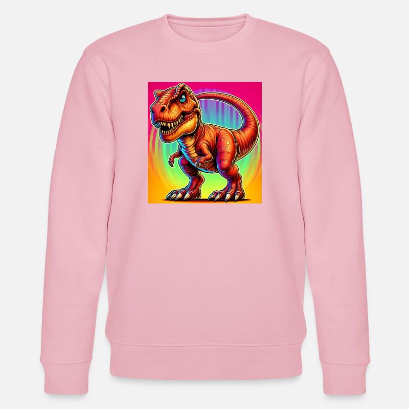 Dinosaurier - Stanley/Stella Unisex Bio-Sweatshirt CHANGER  - Hellrosa
