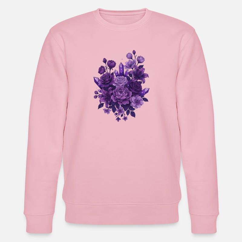 Bouquet de cristaux violets - Sweat bio CHANGER Stanley/Stella Unisexe - rose pâle
