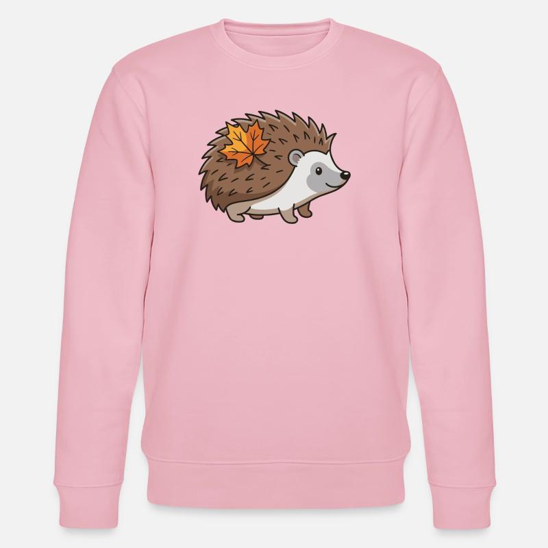 Igel Herbst Blatt süßes Tier - Stanley/Stella Unisex Bio-Sweatshirt CHANGER - Hellrosa