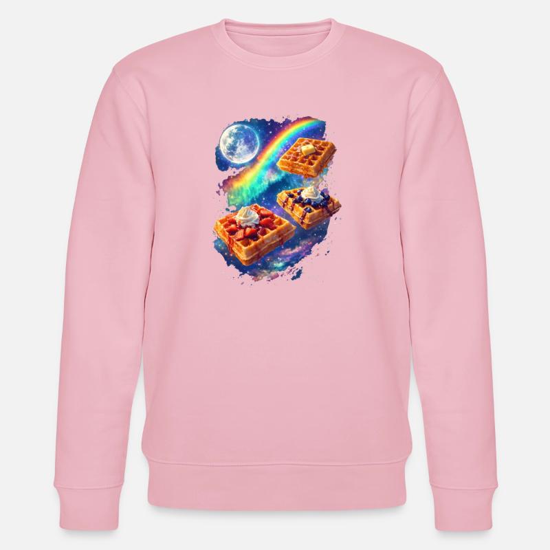 Galaktische Waffeln im Regenbogenrausch - Stanley/Stella Unisex Bio-Sweatshirt CHANGER  - Hellrosa