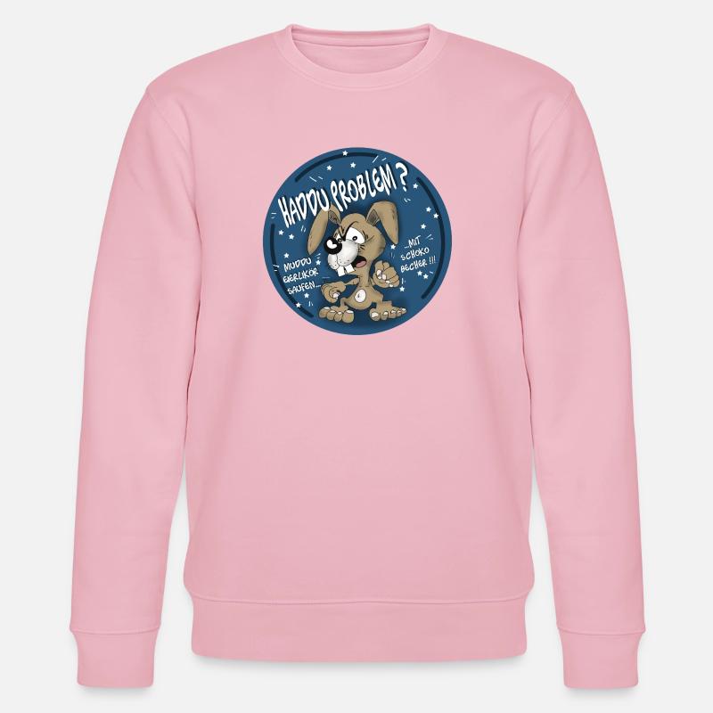 Hasen-Comic Haddu Problem? - Stanley/Stella Unisex Bio-Sweatshirt CHANGER  - Hellrosa