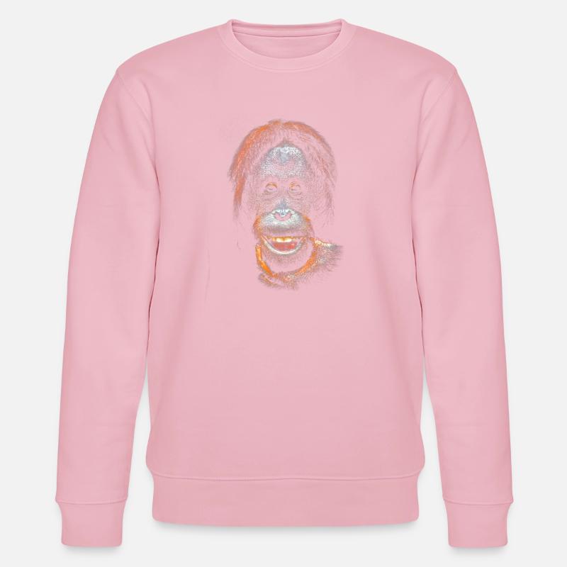 Lustiges Meme mit einem Orangutan - Stanley/Stella Unisex Bio-Sweatshirt CHANGER  - Hellrosa