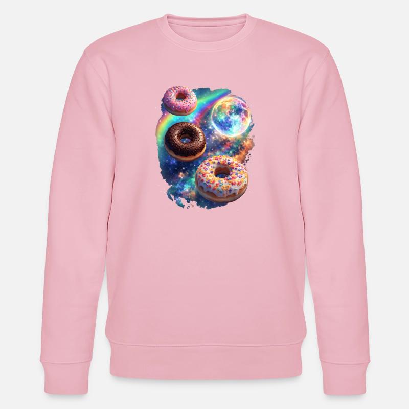 Kosmische Donuts im Farbrausch - Stanley/Stella Unisex Bio-Sweatshirt CHANGER  - Hellrosa