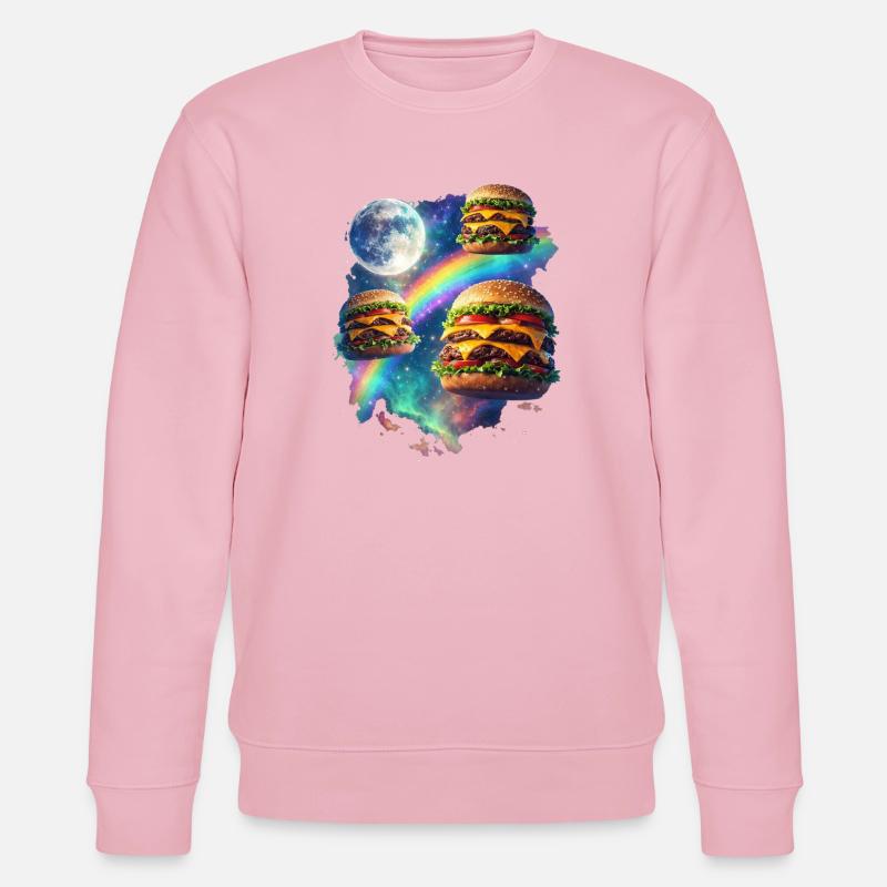 Galaktische Burger-Explosion - Stanley/Stella Unisex Bio-Sweatshirt CHANGER - Hellrosa