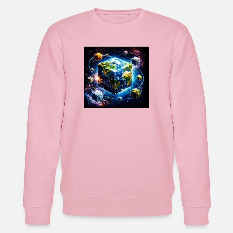 Cube terrestre dans l’espace - Sweat bio CHANGER Stanley/Stella Unisexe - rose pâle