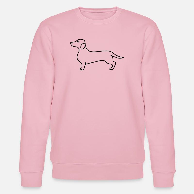 Minimalismus Dackel moderne Illustration - Stanley/Stella Unisex Bio-Sweatshirt CHANGER  - Hellrosa