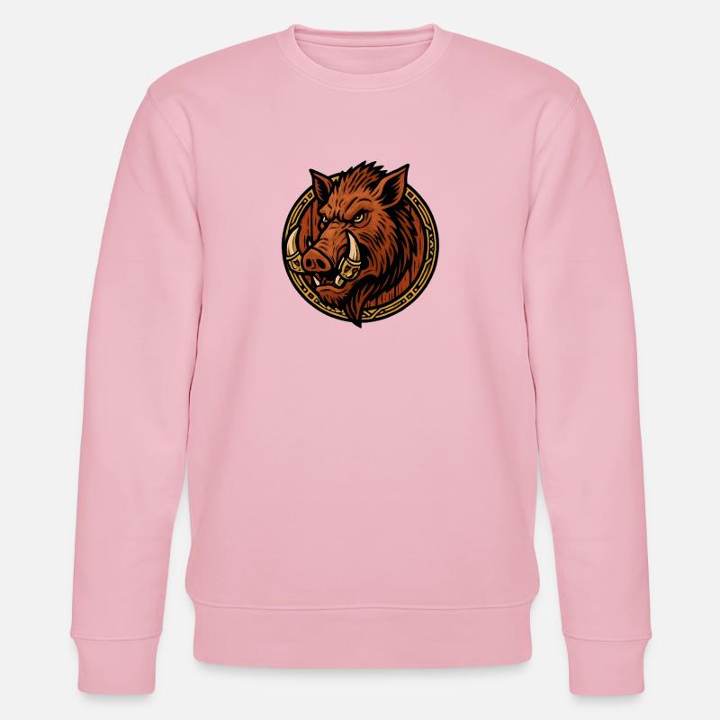 Wilder Eber Ring Tribal Stil - Stanley/Stella Unisex Bio-Sweatshirt CHANGER  - Hellrosa