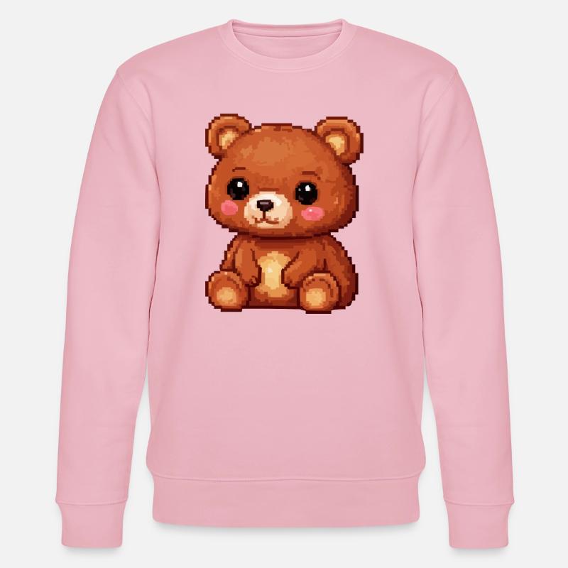 Teddy Bear Pixel Comic - Sweat bio CHANGER Stanley/Stella Unisexe - rose pâle