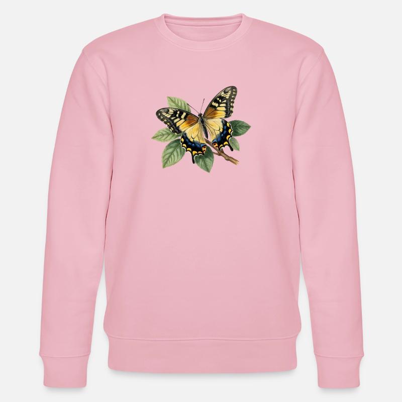 Schwalbenschwanz oder Große Haarsträhne, Papilio machaon - Stanley/Stella Unisex Bio-Sweatshirt CHANGER  - Hellrosa