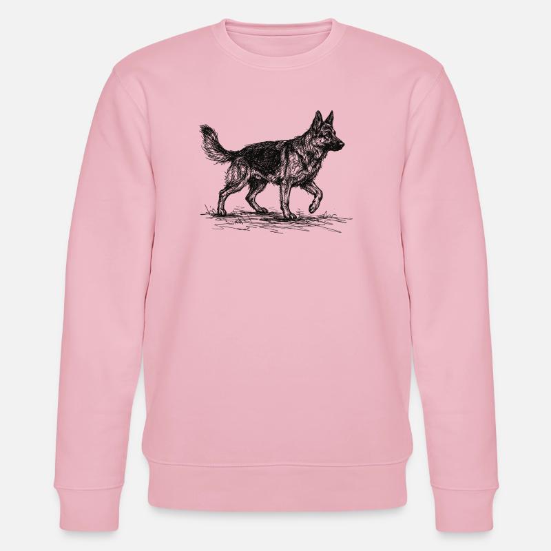 Schäferhund Sketch – Deutscher Schäferhund Design - Stanley/Stella Unisex Bio-Sweatshirt CHANGER  - Hellrosa