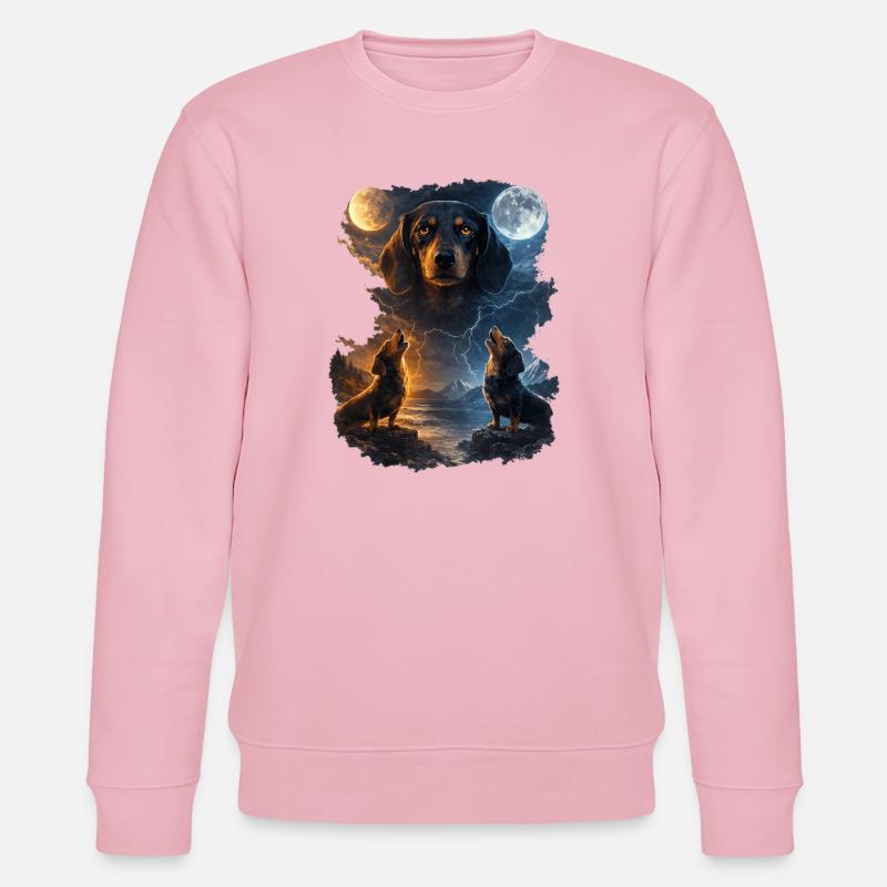 Mondgeheul: Zwei Hundeheuler - Stanley/Stella Unisex Bio-Sweatshirt CHANGER  - Hellrosa