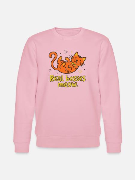 Real bosses meow cat - Stanley/Stella CHANGER Unisex Organic Sweatshirt - cotton pink