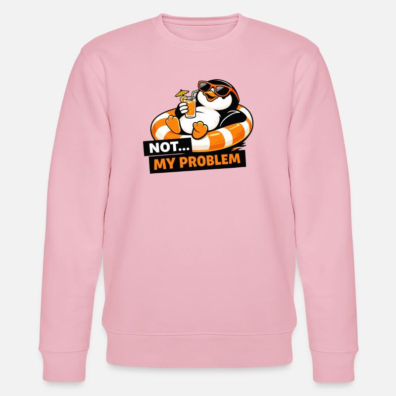 Nicht mein Problem, Penguin Chill - Stanley/Stella Unisex Bio-Sweatshirt CHANGER  - Hellrosa