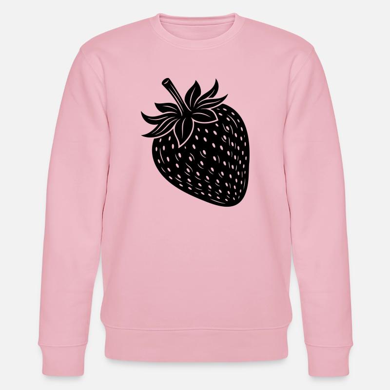 Strawberry Fruit Silhouette - Stanley/Stella Unisex Bio-Sweatshirt CHANGER  - Hellrosa