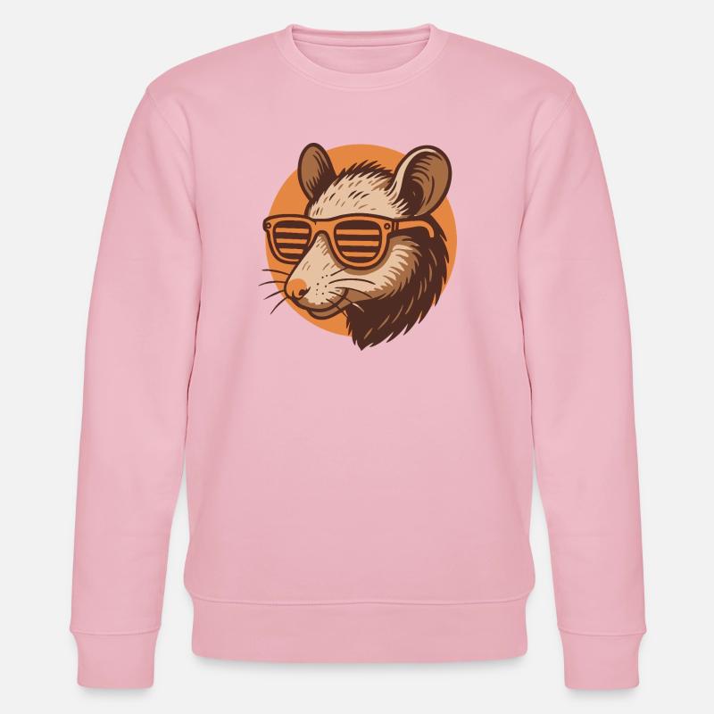 Ratte mit Sonnenbrille - Stanley/Stella Unisex Bio-Sweatshirt CHANGER  - Hellrosa