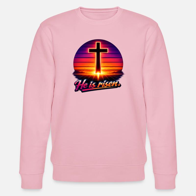 he is risen retro - Stanley/Stella Unisex Bio-Sweatshirt CHANGER  - Hellrosa