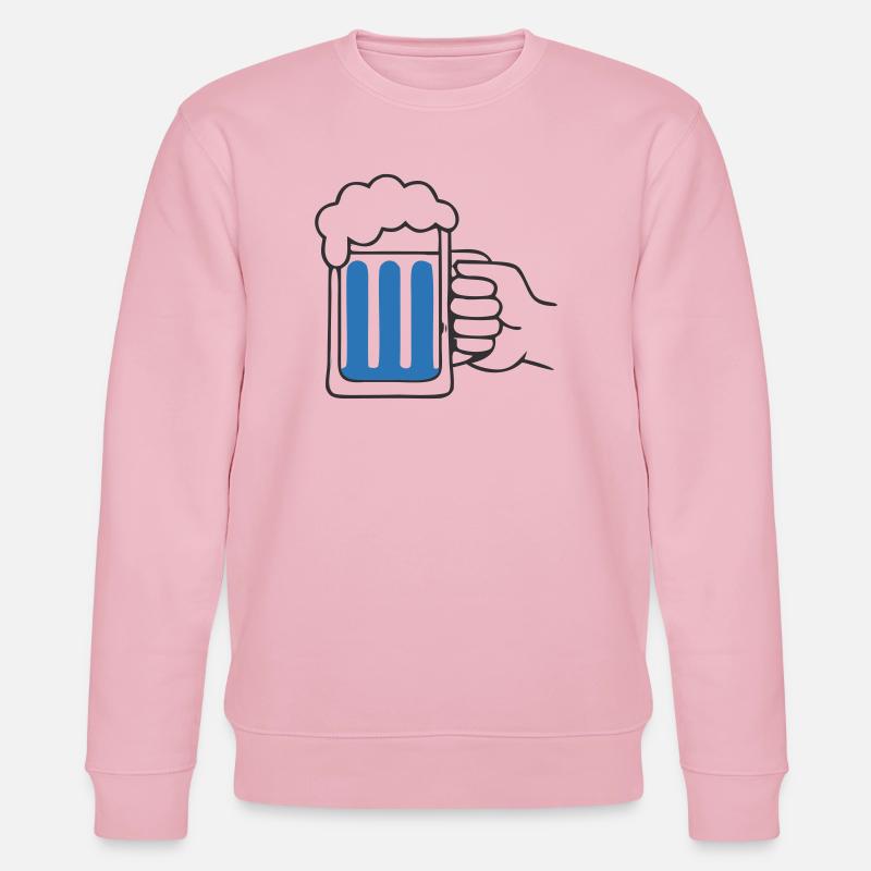 Hand hält Bierkrug Prost - Stanley/Stella Unisex Bio-Sweatshirt CHANGER  - Hellrosa