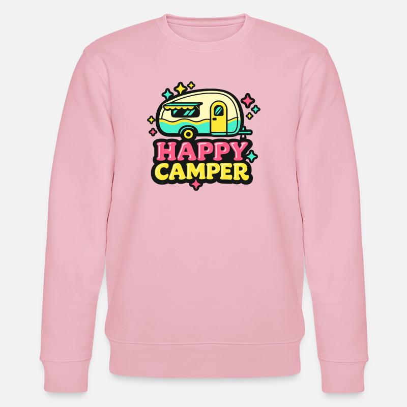 Fröhlicher Retro Camper - Stanley/Stella Unisex Bio-Sweatshirt CHANGER  - Hellrosa