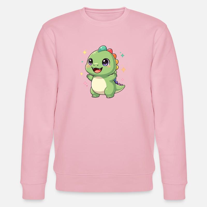 Fröhlicher Dino Sternenzauber - Stanley/Stella Unisex Bio-Sweatshirt CHANGER  - Hellrosa