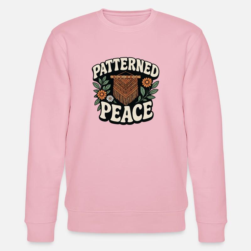 Gemusterte Ruhe | Makramee Boho - Stanley/Stella Unisex Bio-Sweatshirt CHANGER  - Hellrosa