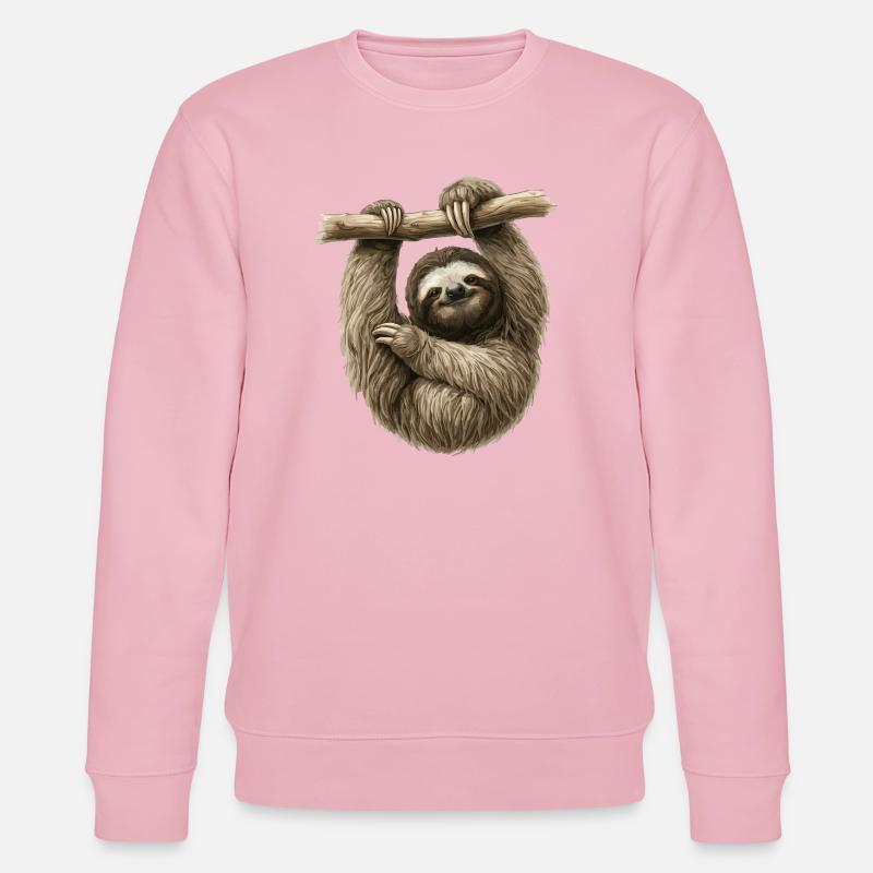 Faultier am Ast – gemütlicher Sloth - Stanley/Stella Unisex Bio-Sweatshirt CHANGER  - Hellrosa