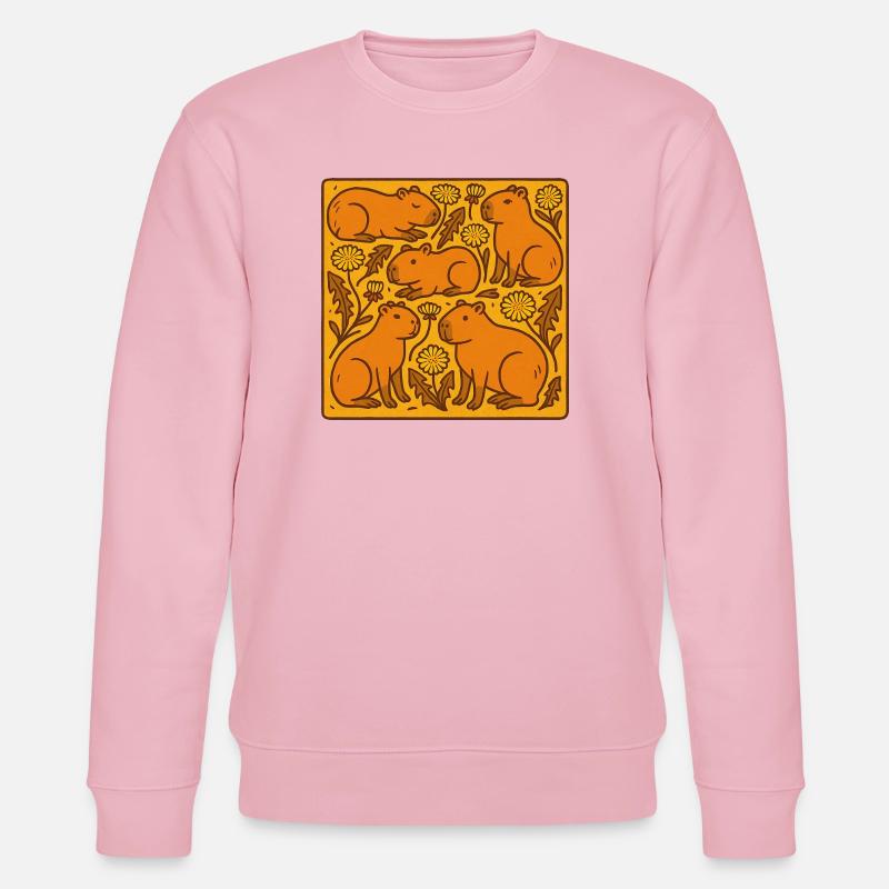 Chœur de Capybara en fleurs - Sweat bio CHANGER Stanley/Stella Unisexe - rose pâle