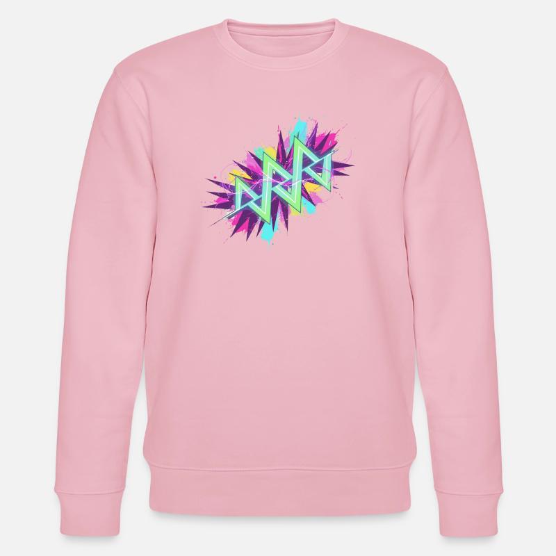 Graffiti en zigzag néon - Sweat bio CHANGER Stanley/Stella Unisexe - rose pâle