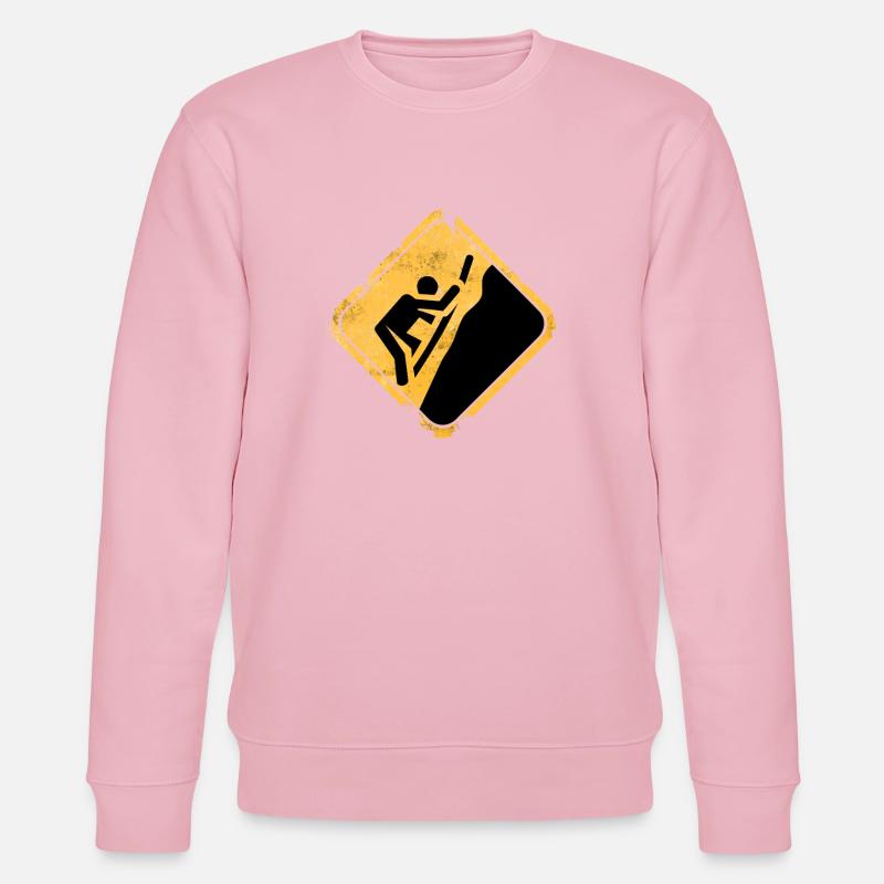 Signe d’alerte jaune pour l’escalade - Sweat bio CHANGER Stanley/Stella Unisexe - rose pâle
