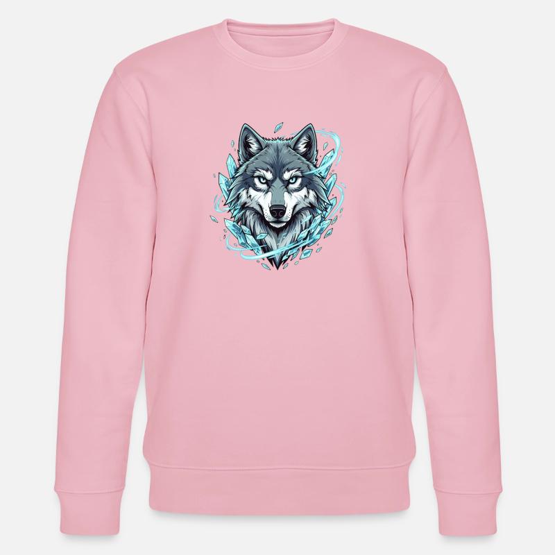 Eiswolf im Kristallkreis - Stanley/Stella Unisex Bio-Sweatshirt CHANGER  - Hellrosa