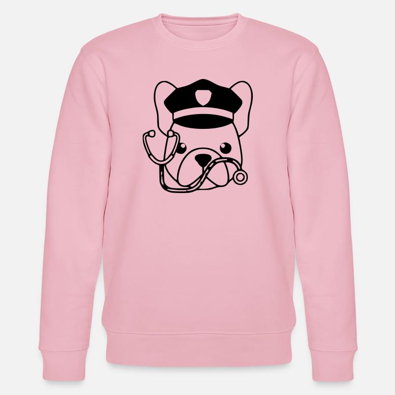 Frenchie Arzt Kopf Outline - Stanley/Stella Unisex Bio-Sweatshirt CHANGER  - Hellrosa