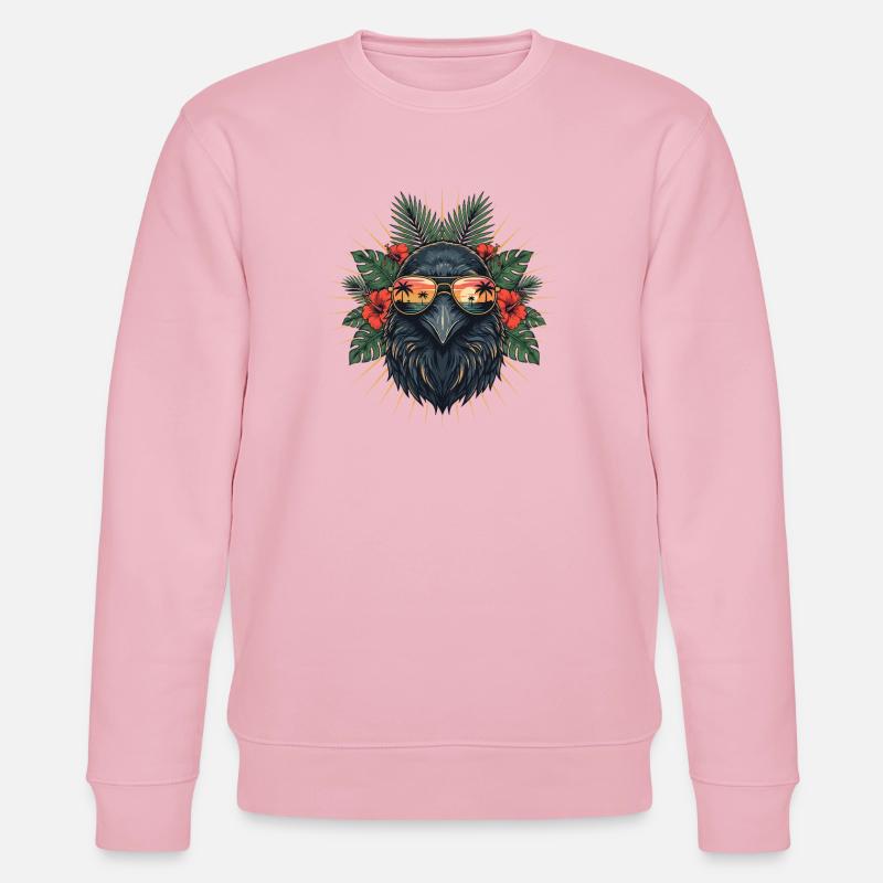 Tropenvogel mit Sonnenbrille - Stanley/Stella Unisex Bio-Sweatshirt CHANGER - Hellrosa