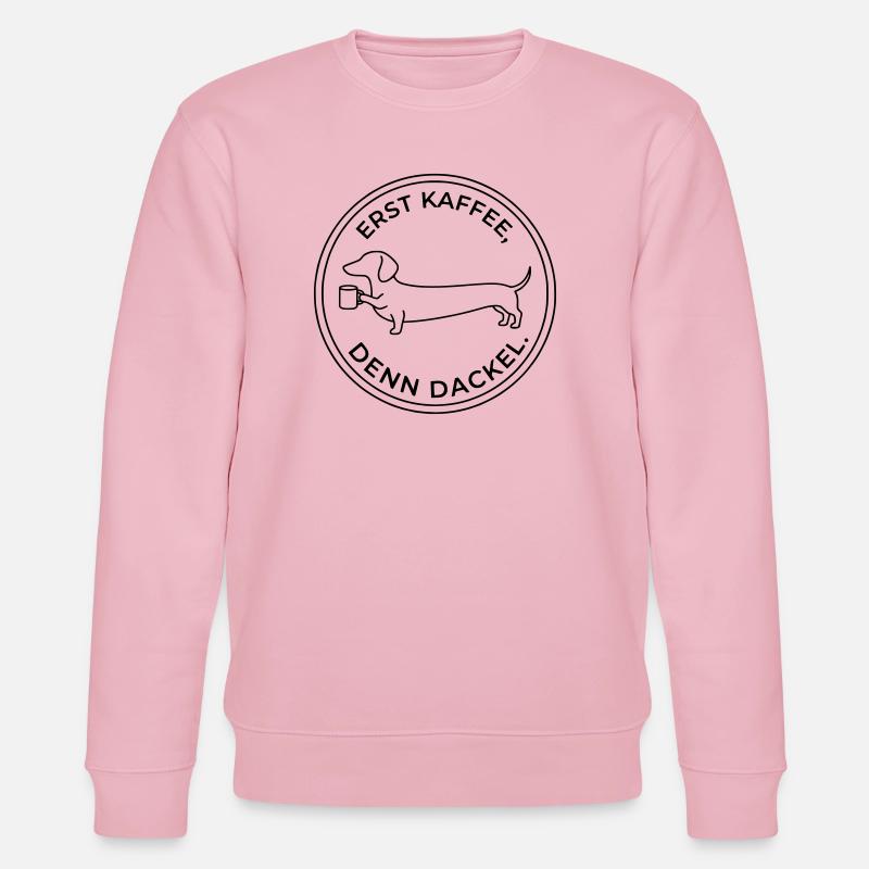 erst kaffee denn dackel - Stanley/Stella Unisex Bio-Sweatshirt CHANGER  - Hellrosa