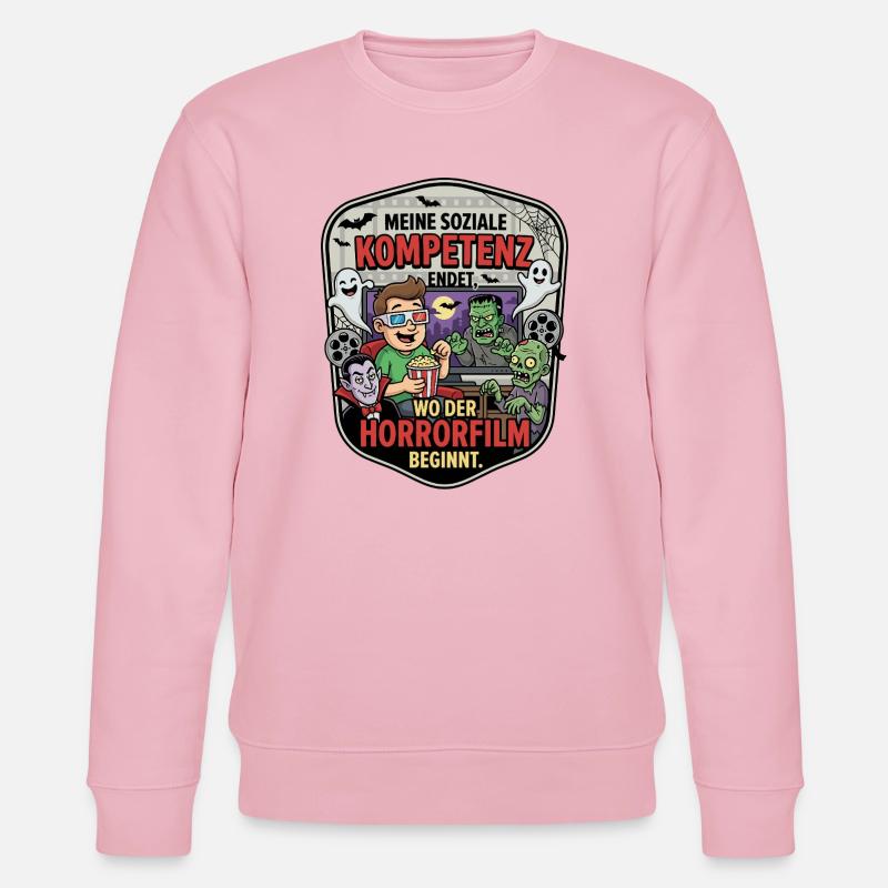 Horrorfilm Abend Komik Patch - Stanley/Stella Unisex Bio-Sweatshirt CHANGER  - Hellrosa