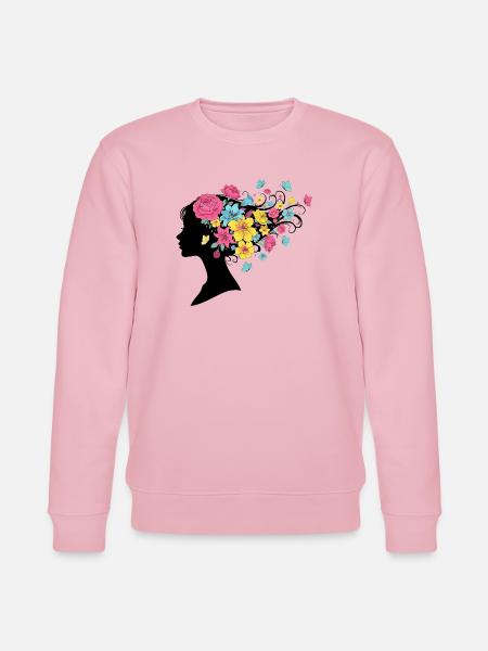 Blumenbouquet Blumenkunst Blüten Farbexplosion - Stanley/Stella Unisex Bio-Sweatshirt CHANGER  - Hellrosa