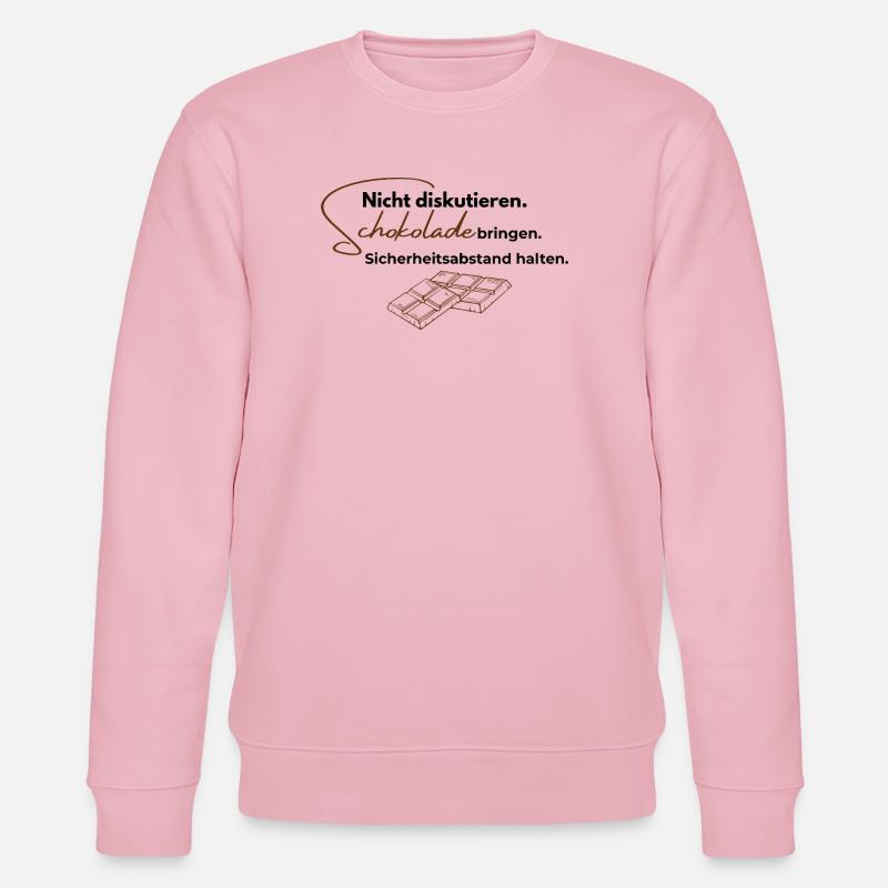 Nicht diskutieren. Schokolade bringen. - Stanley/Stella Unisex Bio-Sweatshirt CHANGER  - Hellrosa