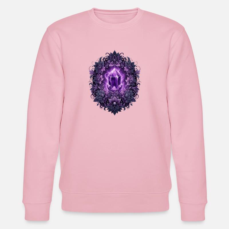 Cercle de Lotus au Cristal Pourpre - Sweat bio CHANGER Stanley/Stella Unisexe - rose pâle