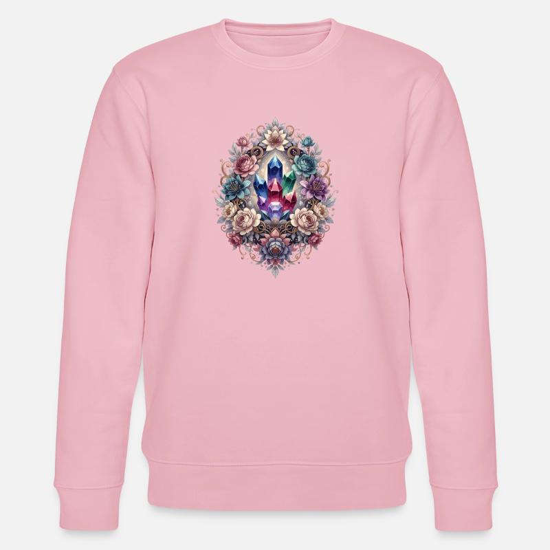 Kristallblumen Prisma Ring - Stanley/Stella Unisex Bio-Sweatshirt CHANGER  - Hellrosa