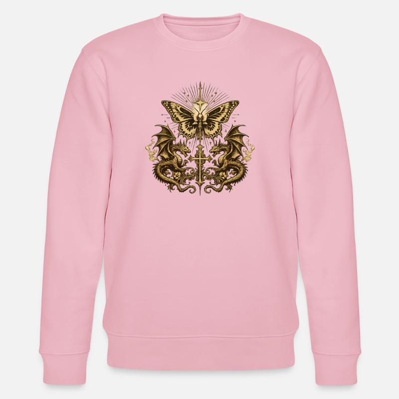 Papillon occulte avec dragon – Gothic Dark - Sweat bio CHANGER Stanley/Stella Unisexe - rose pâle