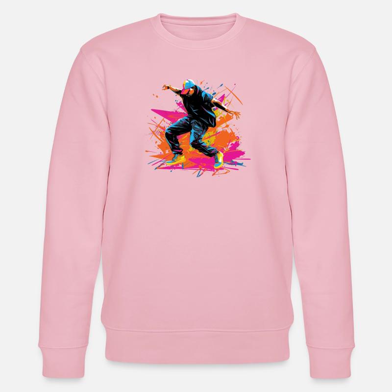 Retro B Boy Synthwave - Stanley/Stella CHANGER Unisex Organic Sweatshirt - cotton pink