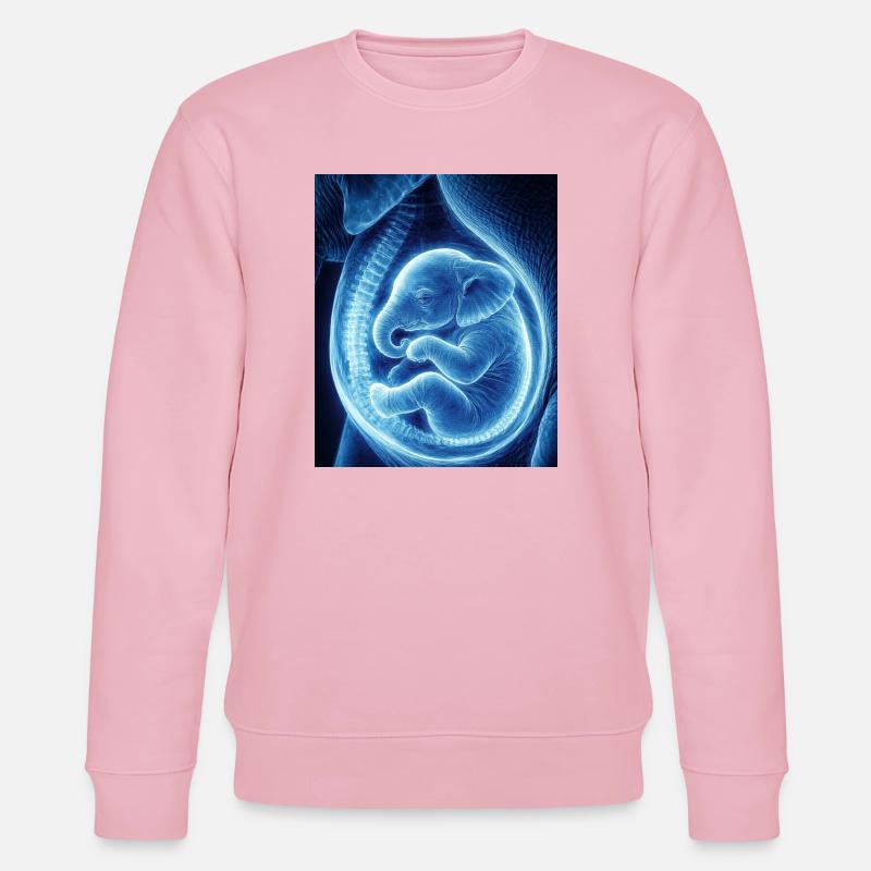 Bébé ultrasonique bleu dans le ventre - Sweat bio CHANGER Stanley/Stella Unisexe - rose pâle