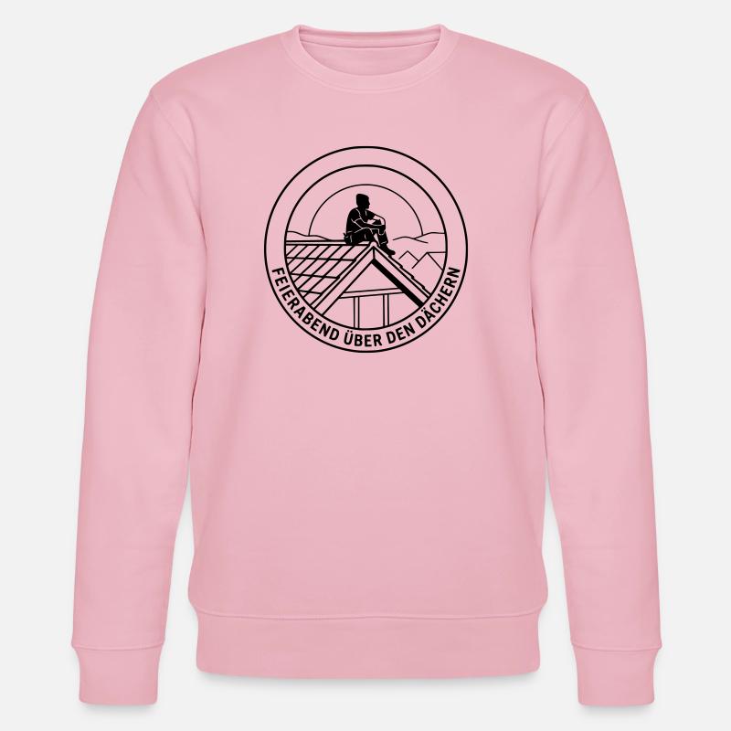 Dachdecker Feierabend über den Dächern - Stanley/Stella Unisex Bio-Sweatshirt CHANGER  - Hellrosa