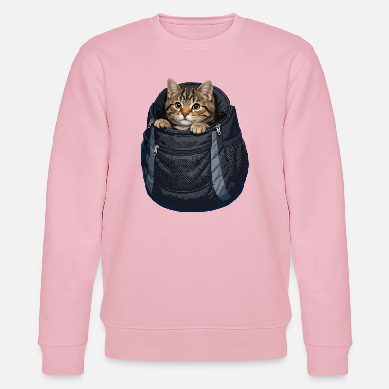 Un chat dans un poke - Sweat bio CHANGER Stanley/Stella Unisexe - rose pâle