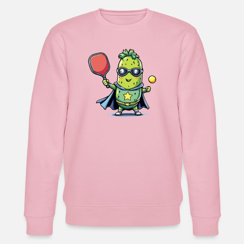 Pickleball Superheld Helden Gurke  - Stanley/Stella Unisex Bio-Sweatshirt CHANGER  - Hellrosa